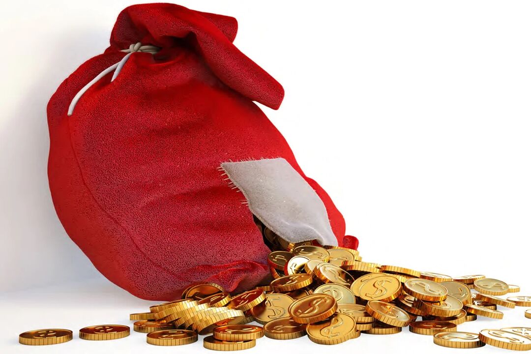 A bag of coins attracts money