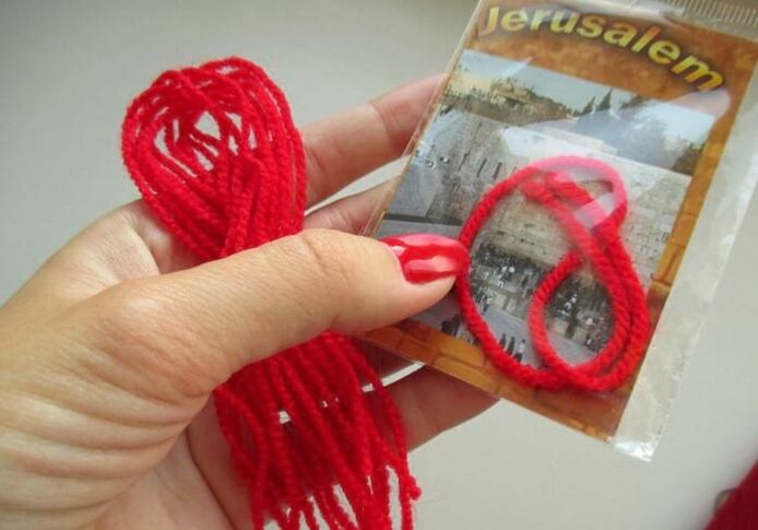 Red thread from Israel as a lucky charm