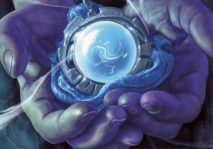 magic amulet in hand and fill it