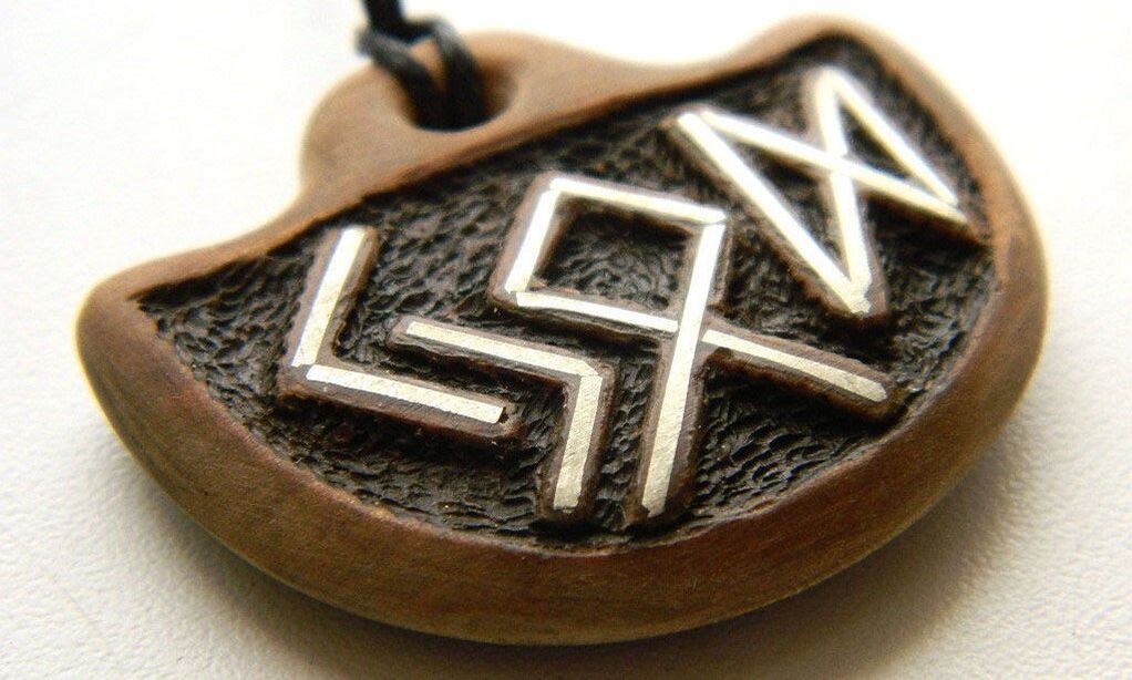 lucky amulet with runic symbols