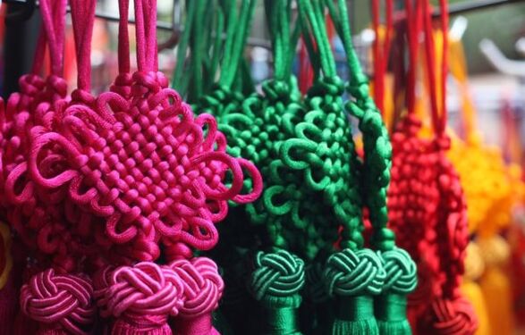 knots tied as a charm of good luck