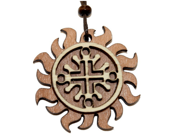 DIY wooden amulet pendant